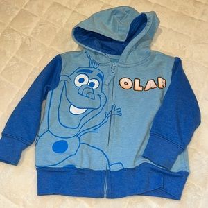 Boys/Girls 2T Olaf Zip Up Hoodie